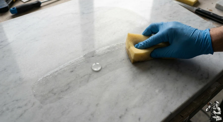 nanesenie-zashhitnoj-propitki-na-mramor-gubkoj-i-kaplej